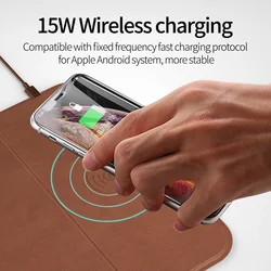 Three-fold wireless charging mouse pad eliminates the hassle of plugging and unplugging for charging, and supports charging for