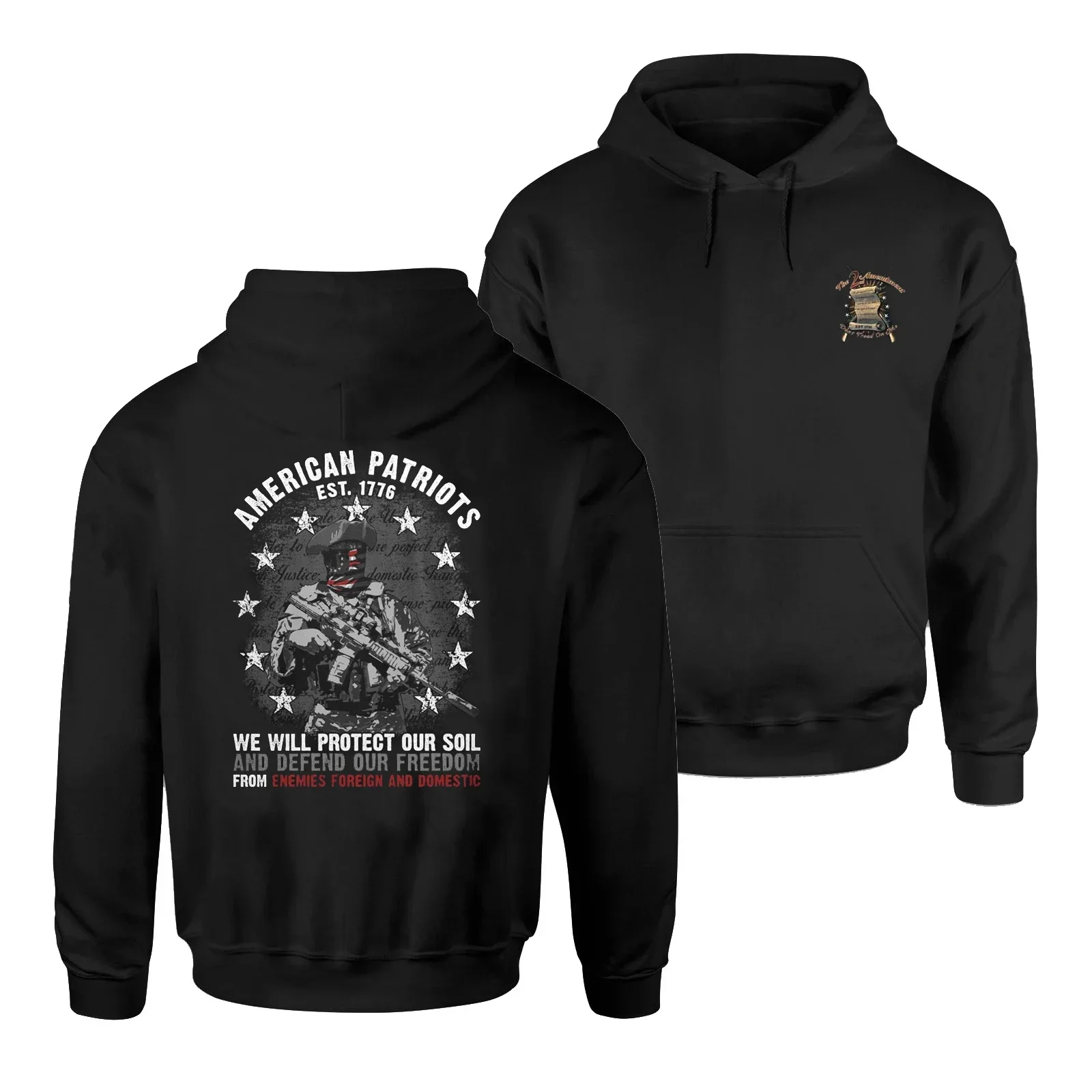 

Sentry Defend Liberty 2nd Amendment American Patriots Pullover Hoodie Comfortable Cotton Casual Mens Sweatshirt Retro Streetwear