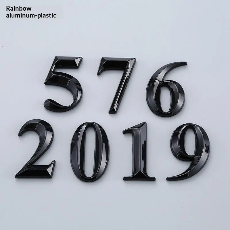 3D Self Adhesive Door Address Number Waterproof Plastic Digit Sign No Punch for Home Apartment Mailbox Outdoor Wall