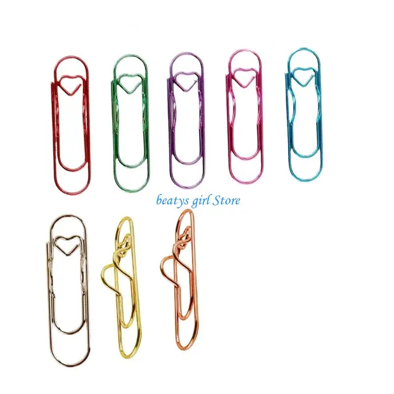 

C7AB 8Pcs/pack Strong Carbon Steel Heart Clips Suitable For Office And Home Needs