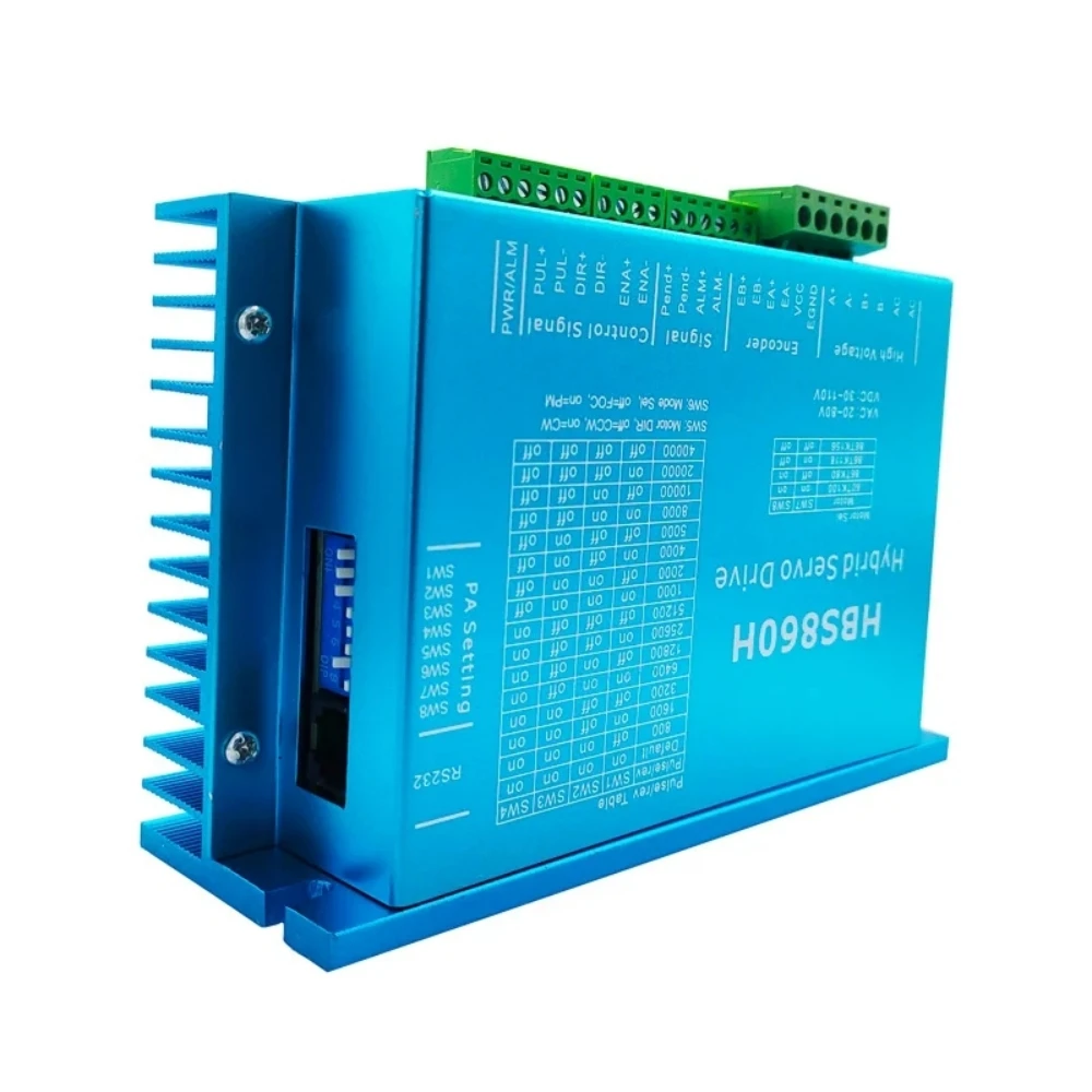 Imagem -05 - Híbrido Servo Motor Driver Hbs860h Hbs86h Ac2080v or Dc24100v 8.0a Encoder 1000 Linhas Fan Terno para Nema34 Close-loop Motor