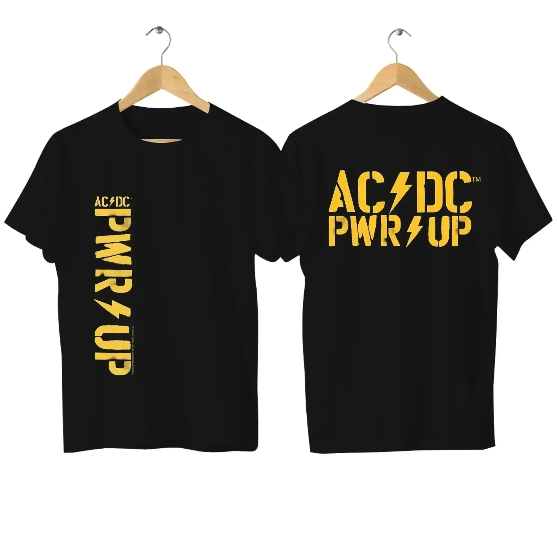 2025 Hot Sale Summer Cotton Legendary Band AC Power Up DC Black T Shirt Men Short Sleeves Cool Hip Hop Streetwear T-shirt