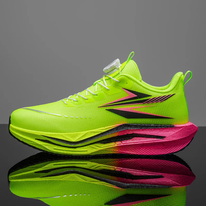 Men Women Racing Running Shoes Lightweight Cushioned Sneakers Outdoor Jogging Training Shoes Anti-slip Breathable Mesh Footwear