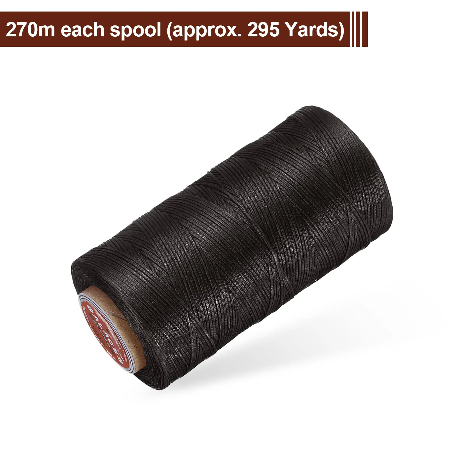Flat Leather Sewing Waxed Thread 270m/295 Yds Polyester Wax String 150D Wax Stitching Cord for Leather Crafts Bracelets Braided