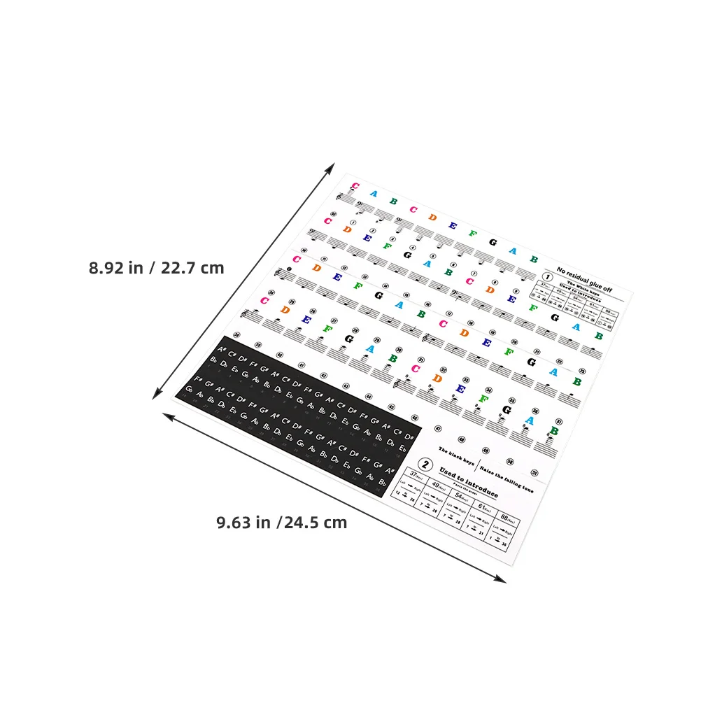 

1 Set Piano Keyboard Stickers 61 Key Electronic Keyboard Decals Piano Learning Supplies Music Instrument Accessories Teaching