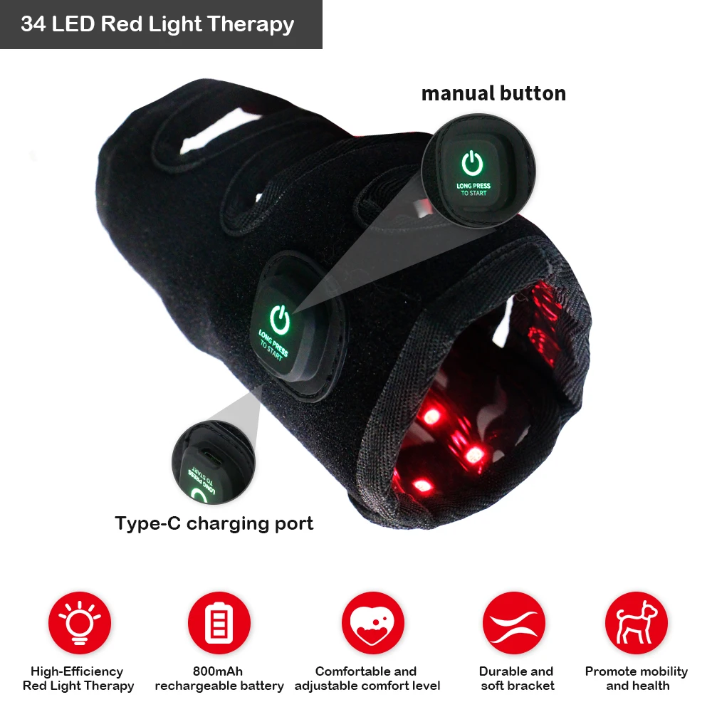 

Пояс для светотерапии Pawbrio Pet Red Light Therapy для собак, 660 нм, 850 нм, для снятия боли, терапевтический бандаж для лап, для домашнего использования