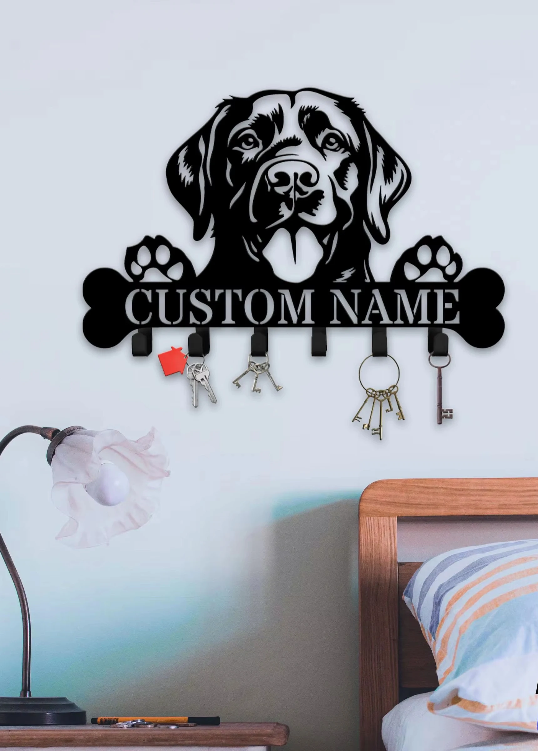 Custom Labrador Retriever Dog Key Holder Wall Hanger, Dog Metal Wall Hooks, Key Holder, Coat Rack, Hook Rack, Clothes Hook - view 5