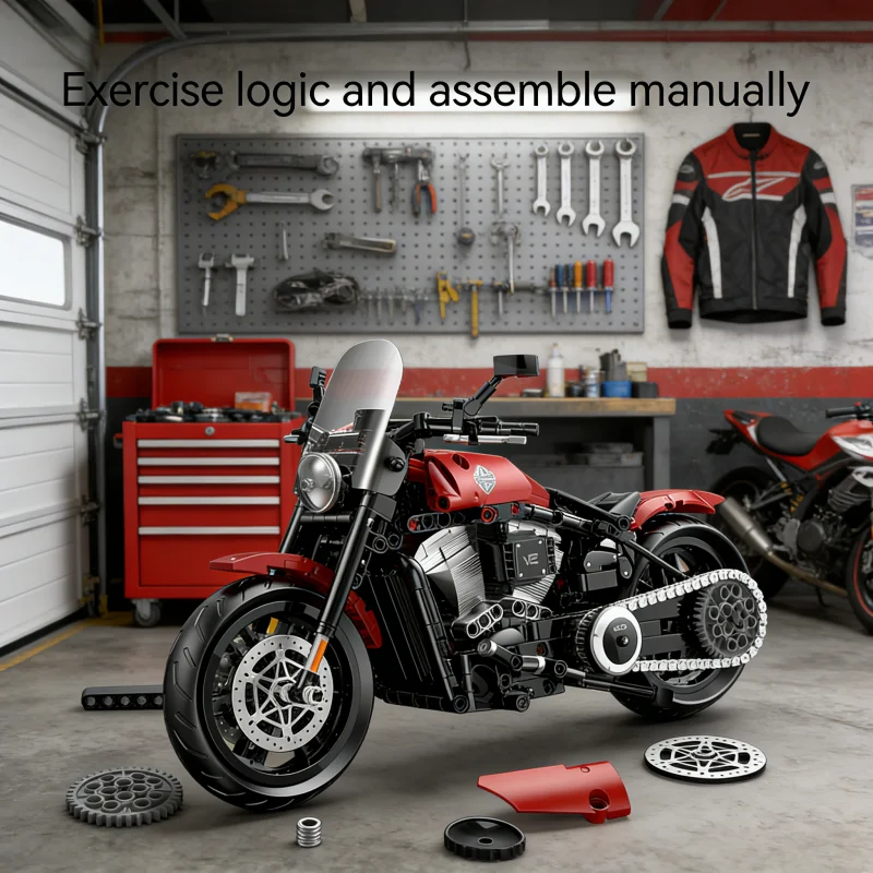 

Набор строительных блоков для сборки ретро-мотоцикла, детализированная механическая модель мотоцикла, конструктор из кирпичиков для самостоятельной сборки для взрослых и подростков
