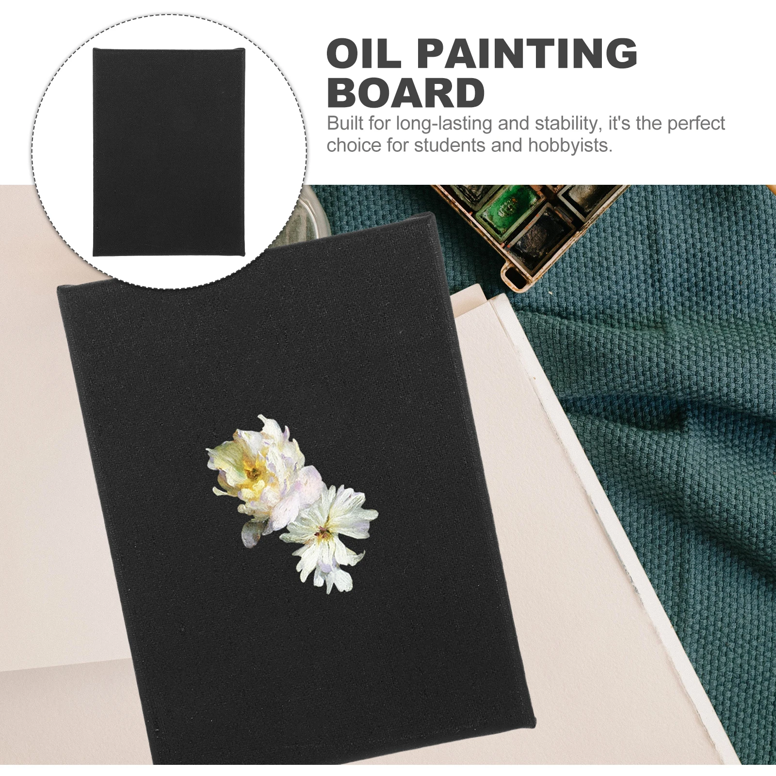 

Black Picture Frame 15x20 Canvas Board for Acrylic Oil Painting Supplies Square Shape Stretched Frames Students Artists