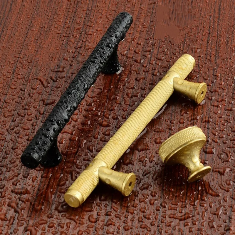 Long Knurled Cabinet Handles Kitchen Accessories Dresser Drawer Knobs Gold Black Cupboard Wardrobe Door Pulls Furniture Handles