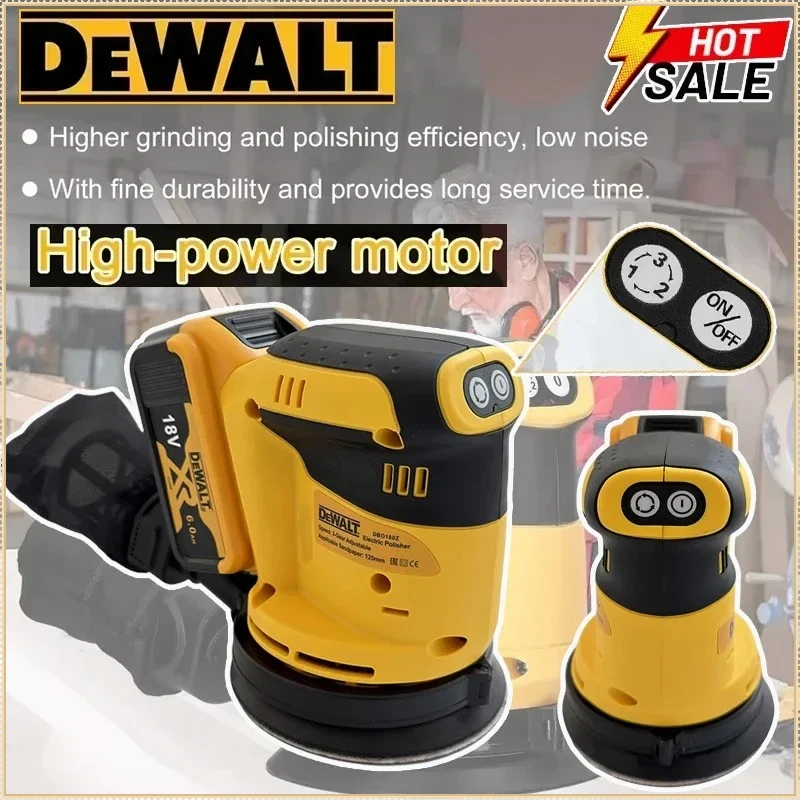 DEWATE Sander Lithium Ion Cordless Rechargeable Disc Random Orbital Sander Woodworking Sanding Putty Polishing 20V/18V Bare Tool