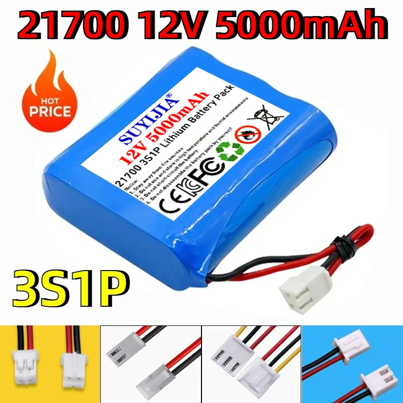 21700 12V 5000mAh 3S1P Li-ion Battery Pack for Electric Vehicles, Motorcycles, Chainsaws, High-End Drones, Home Energy Storage