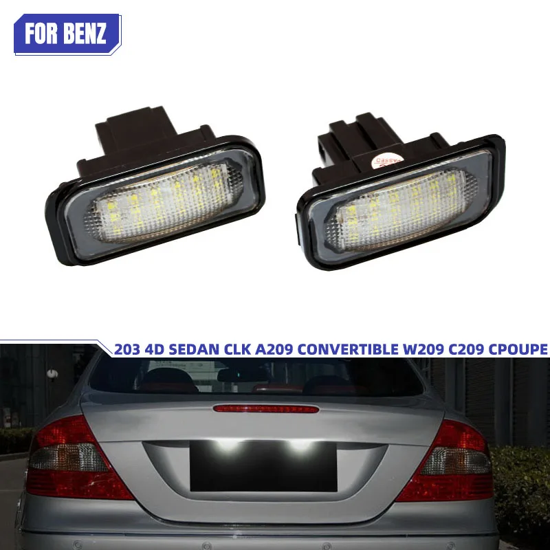 

For Mercedes-Benz W203 5 door 4 door No Error CanBus License Plate LED Light White 12V