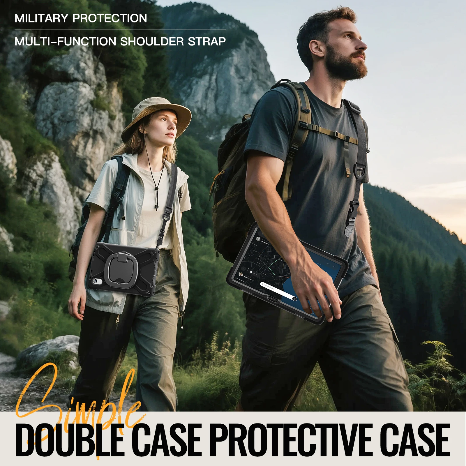 Rotating Handle Grip Case Universal For Motorola Moto Pad 2026 Neo 2025 11.0 inch Hybrid Rugged Stand Cover With Shoulder Strap