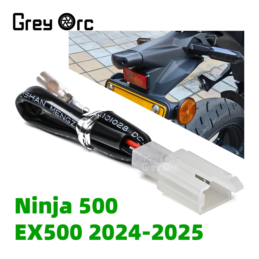 2024 License Plate Light Cable Plug Connector For Kawasaki Ninja 125 250 400 500 600 ZX-10R ZX-6R ZX-4R Z125 Z250 Z400 Z500 Z650