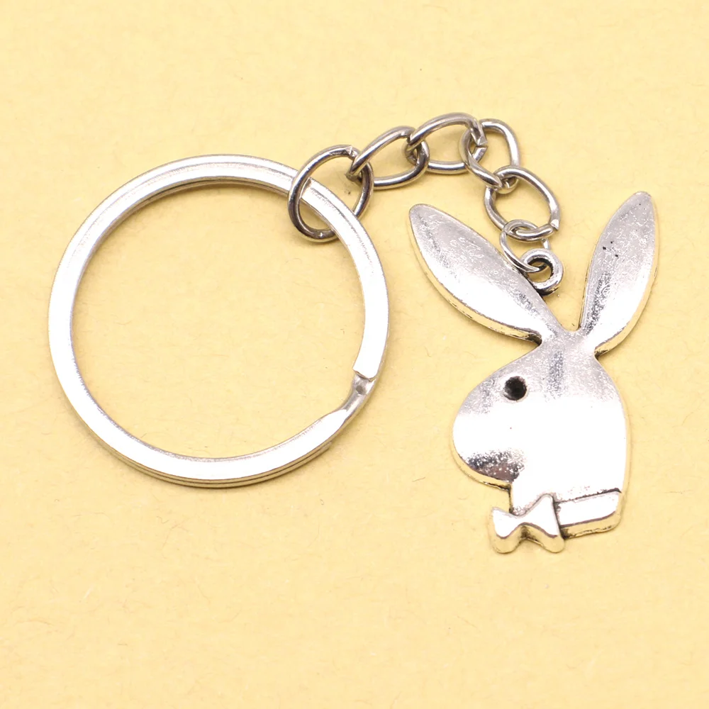 1 Piece Rabbit Keychain Accessories Woman Jewelri 22x32mm