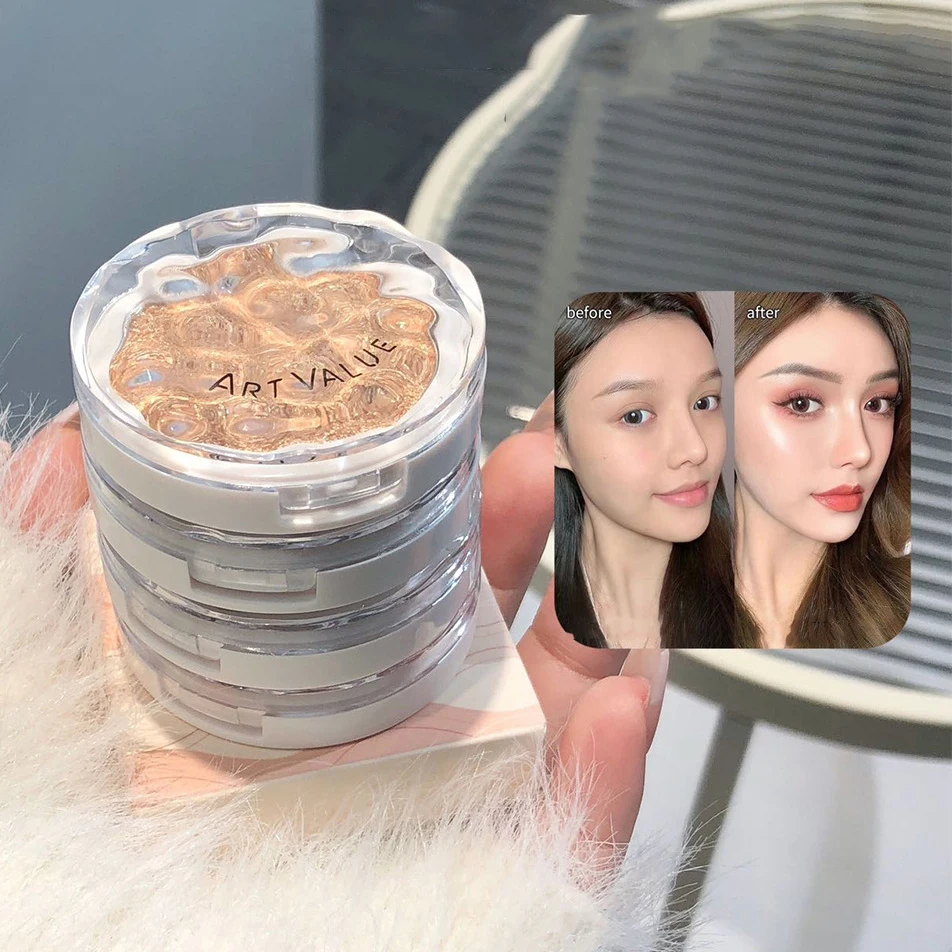 Paleta de polvo resaltador de brillo nacarado, maquillaje brillante para cara y cuerpo, brillo dorado, maquillaje de contorno Natural - details 12
