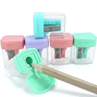 School Office supplies student prizes double-hole multi-functional macaron color pencil sharpener with lid  613A-2-MC