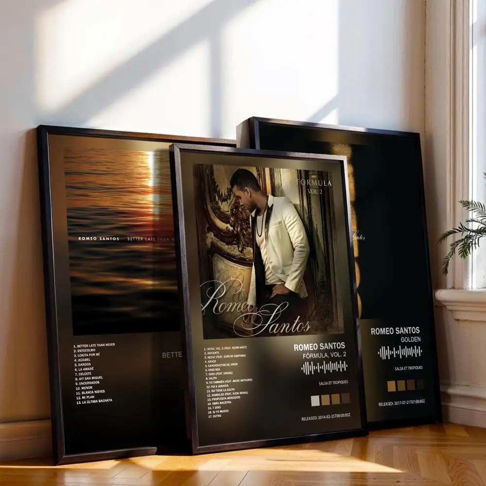 Romeo Santos Poster Peelable Self-Adhesive Stickers, Frameless Wall Art Decals for Bedroom Living Room Home Decor