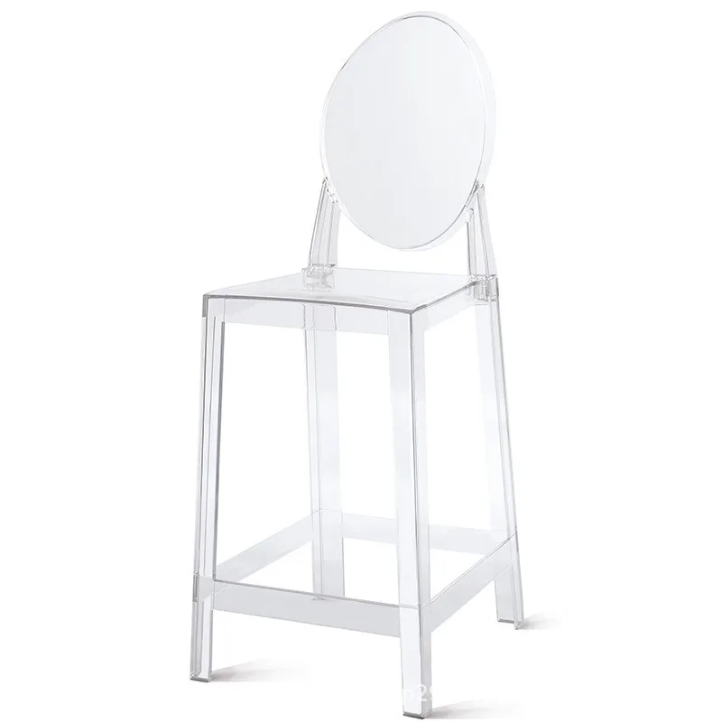 High-footed Nordic bar chair, Nordic plastic crystal acrylic transparent bar chair