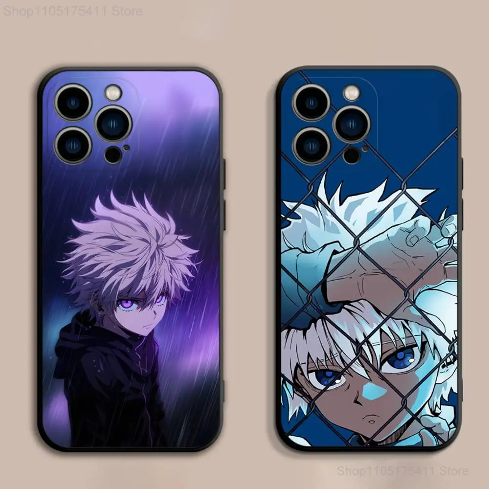 

K-Killua H-Hunter X Hunter Phone Case For iPhone 17,16,15,14,13,12,Pro,Max,Plus,E,SE4,Air,Mini Black Soft Cover