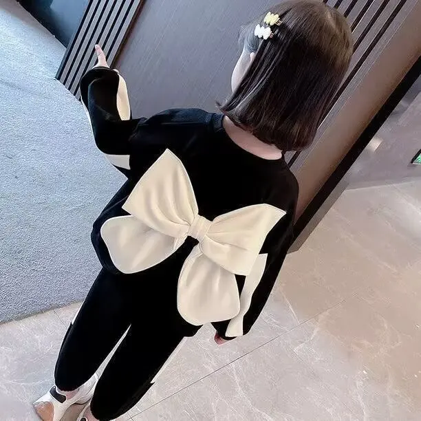 

Girls Clothing Sets Toddler Baby Girls Clothes 2Pcs Outfit KidsBow Suit Clothes Knit Tops+ Pants Comfortable