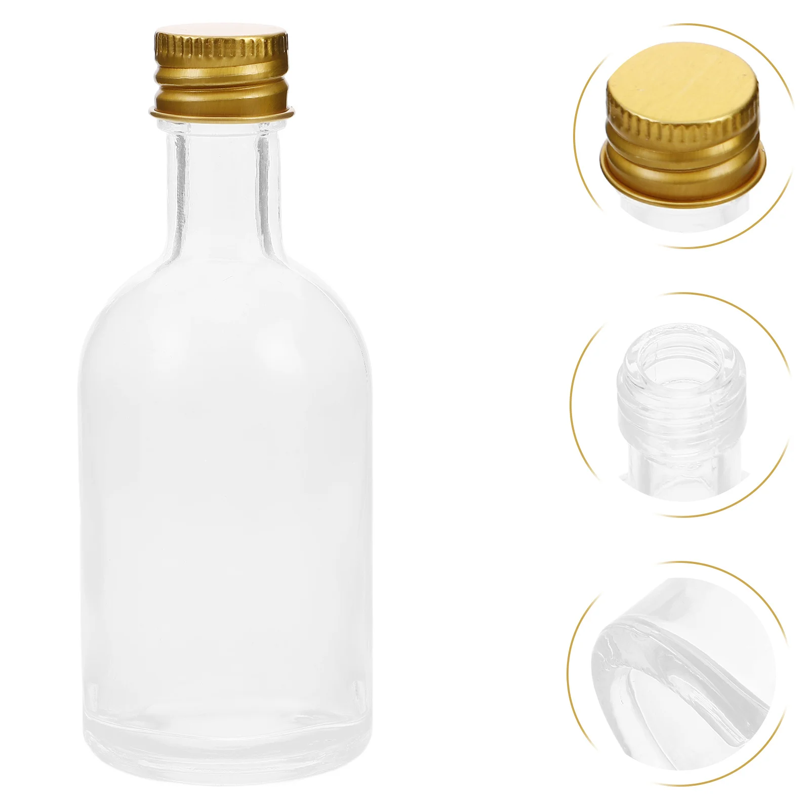 

10Pcs Clear Glass Bottles 50ml Portable Small Jars Airtight Lids for Liquid Travel Mini Bottles Easy Use Small Jars with Lids
