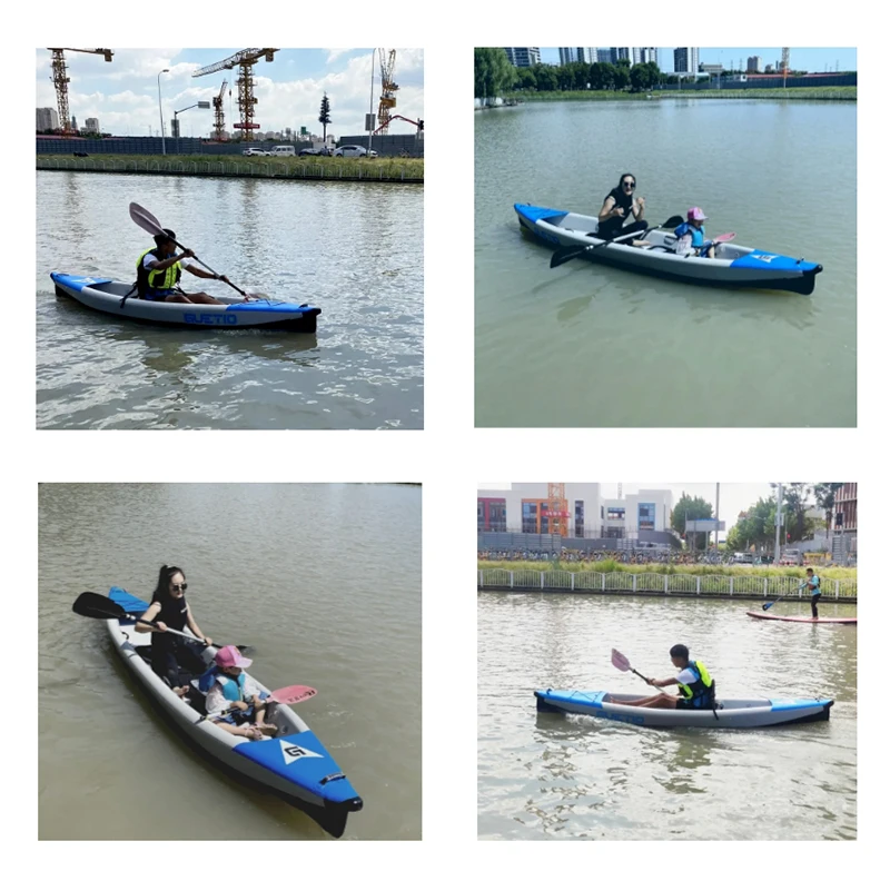 تصميم جديد لعام 2024 قوارب كاياك قابلة للنفخ لشخص واحد قابلة للنفخ للتجول في صيد الأسماك قوارب الكاياك لمياه المحيط الانجراف خصم 50%