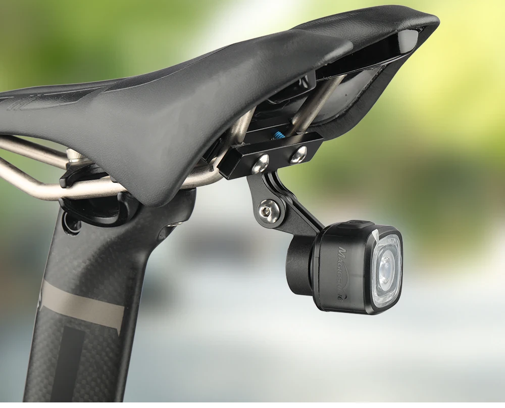 Fahrrad Sattel Schiene Rücklicht Halterung Sattelstütze Halterung Ständer Für Magicshine RN120 SEEMEE 60 100 180 200 300 Lampe Verlängerung Halter – Detail 8