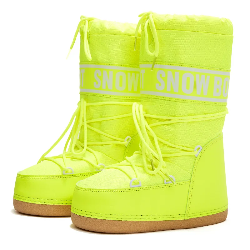 Winter Boots Women Snow Boots Mid-calf Cold-proof Antiskid Thicken Plush Waterproof Thick Platform Space Ski Boots Size 35-43 view 2