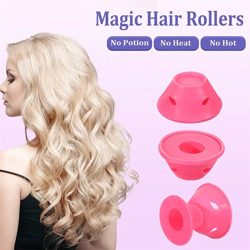 10Pcs Heatless Hair Curlers No Heat Hair Rollers Soft Silicone Curls Sleeping Lazy Curling Rods Wave Formers Hair Styling Tools