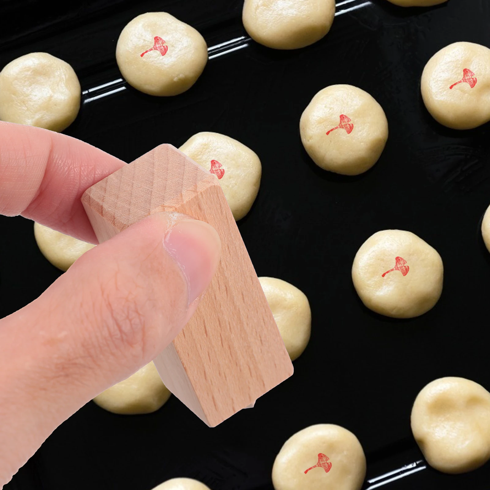 

2pcs Wooden Stamp Creative Seal For Diy Scrapbooking Playing Pattern Sealing Tool Unique Chic Square Handbook Dessert
