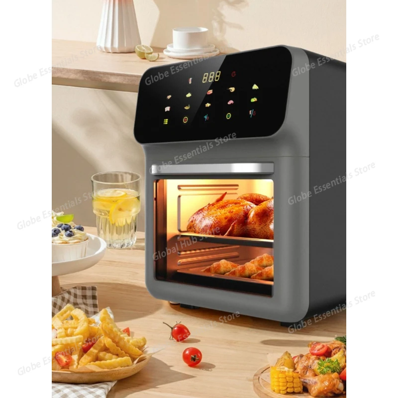 10L Large Capacity Electric Air Fryers Oil-free Automatic Household Kitchen 360°Baking Convection Oven Deep Fryer Without Oil