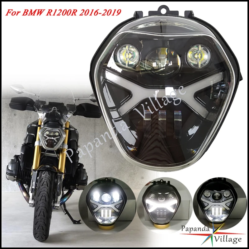 Motorcycle 12V LED headlamp For BMW R1200R 2016 2017 2018 2019 Angel Eye High Low Beam DRL Headlight Front Light Assembly