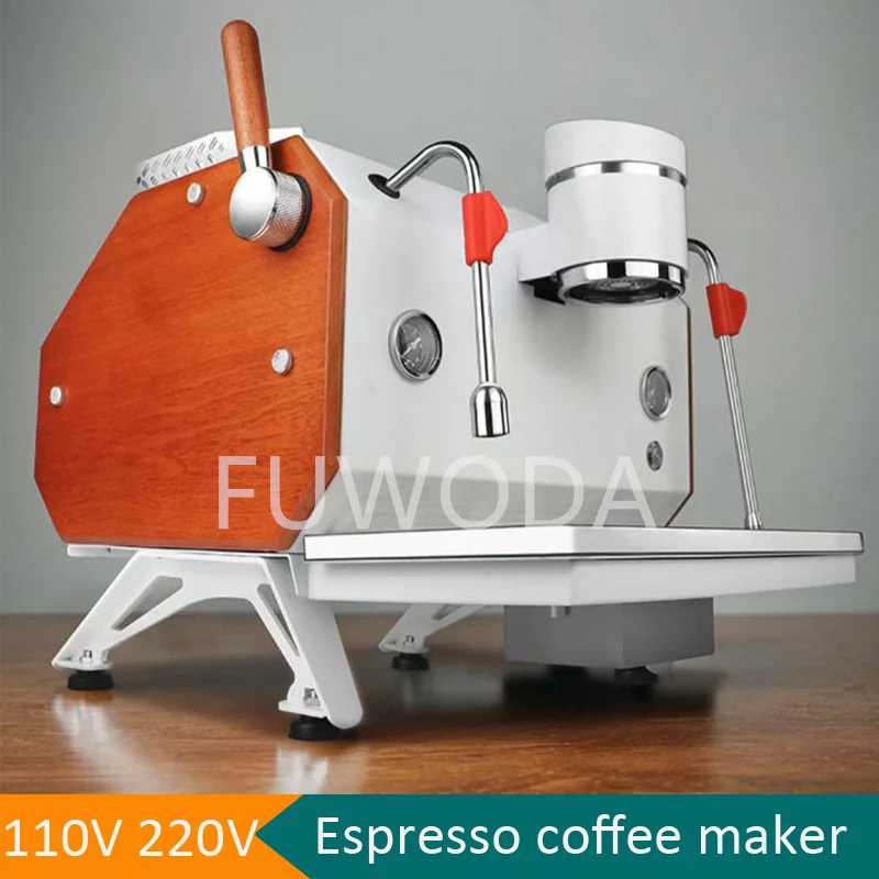 Semi Automatic Coffee Machine with Grinder Pump Pressure Extraction Italian Espresso Maker with Milk Frother Steamer Commercial