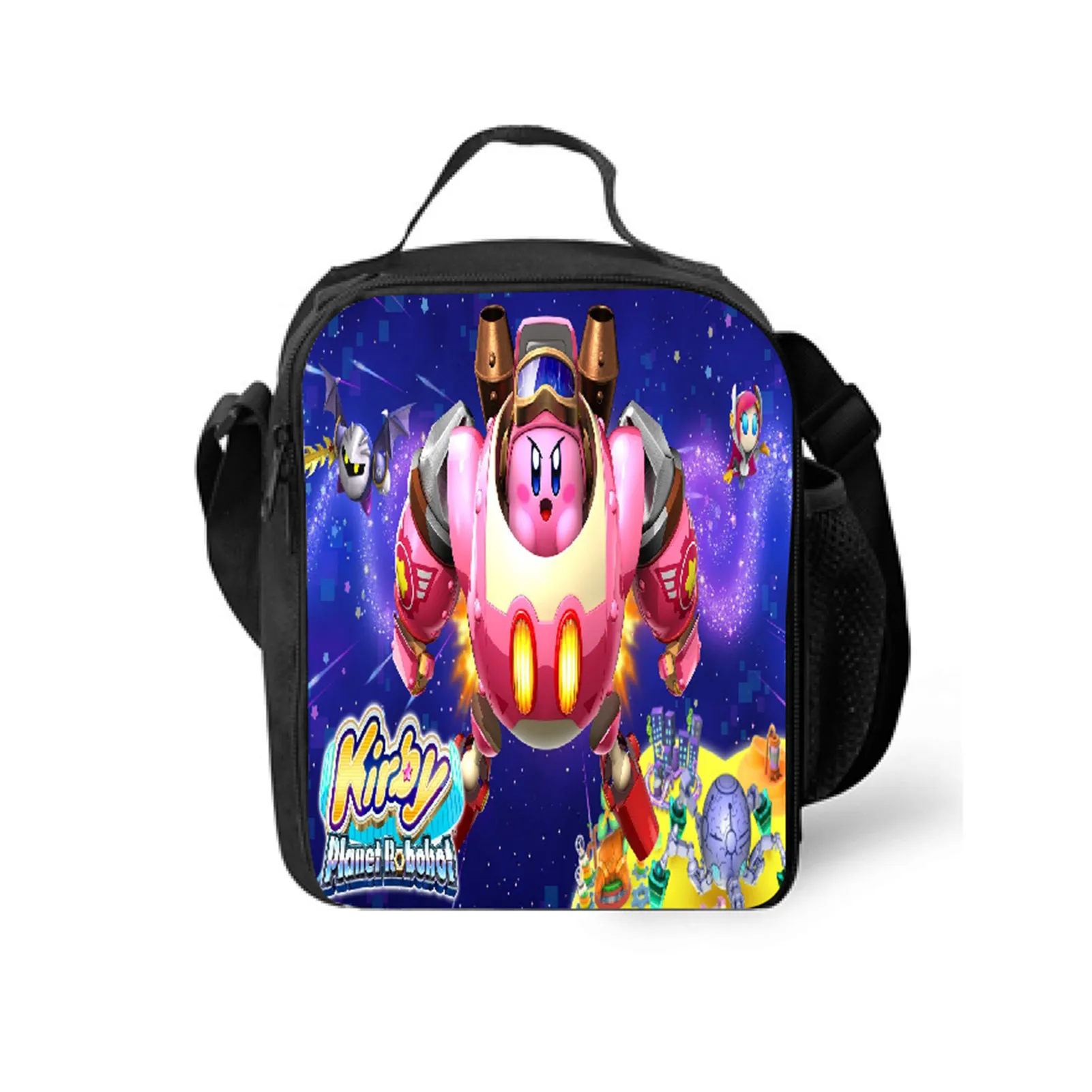 Cartoon Kirby Classic Thermal Bag,Student Water Proof Reusable Lunch Tote Daily Use School Lunch Box