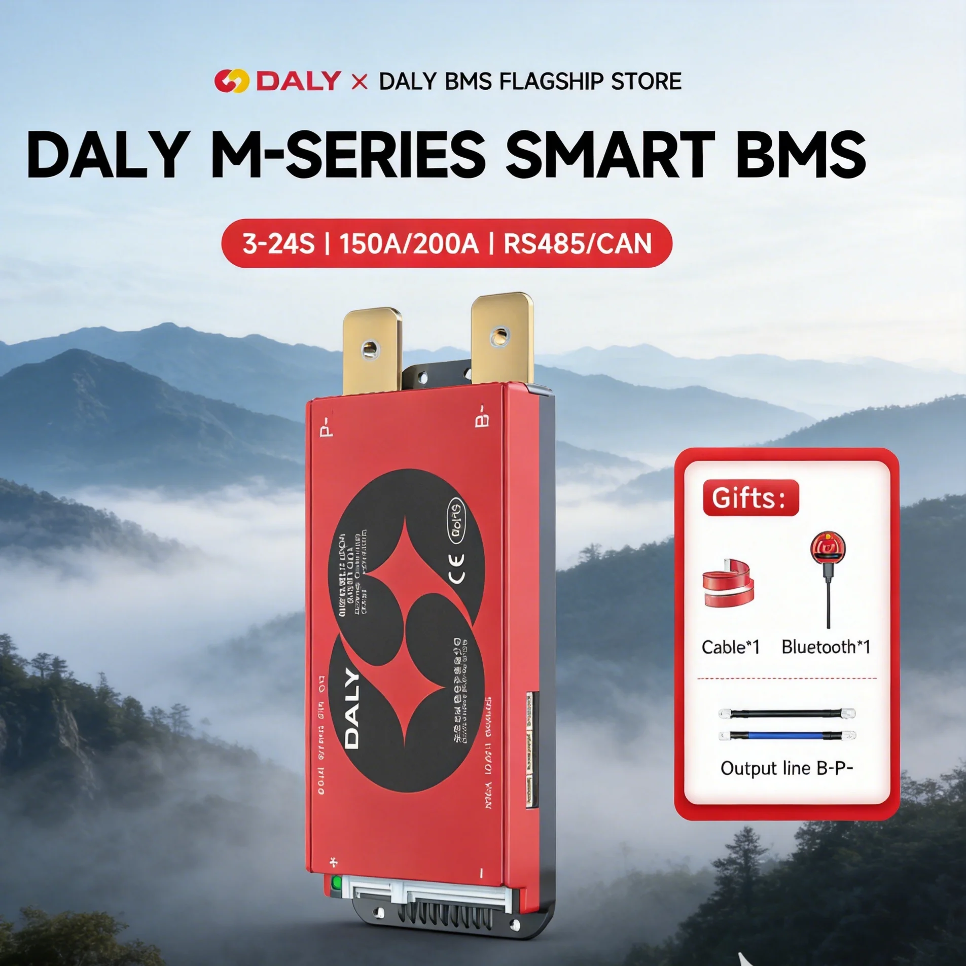 Daly Smart Lifepo4 BMS 4S 8S 16S 48V  150A 200A Lifepo4 Li-Ion 18650 Battery Home Storage