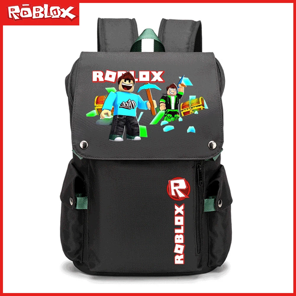 New Roblox Schoolbag Men and Women Shoulders Backpack Large Capacity Leisure Computer Bag Cartoon Printing Fashion Birthday Gift