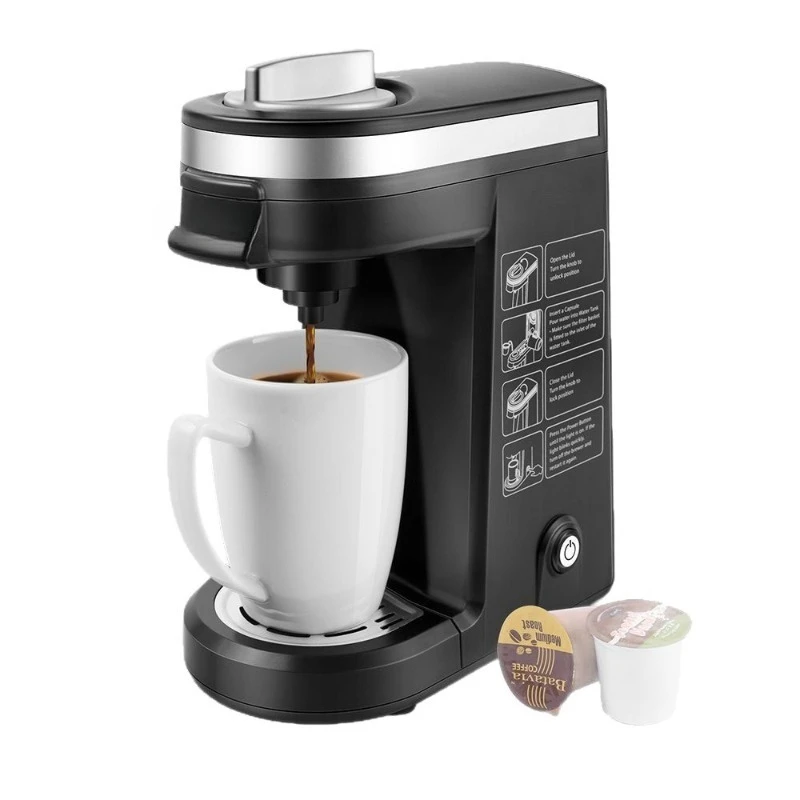 Capsule coffee machine for home hotel brewing with a single cup of coffee powder