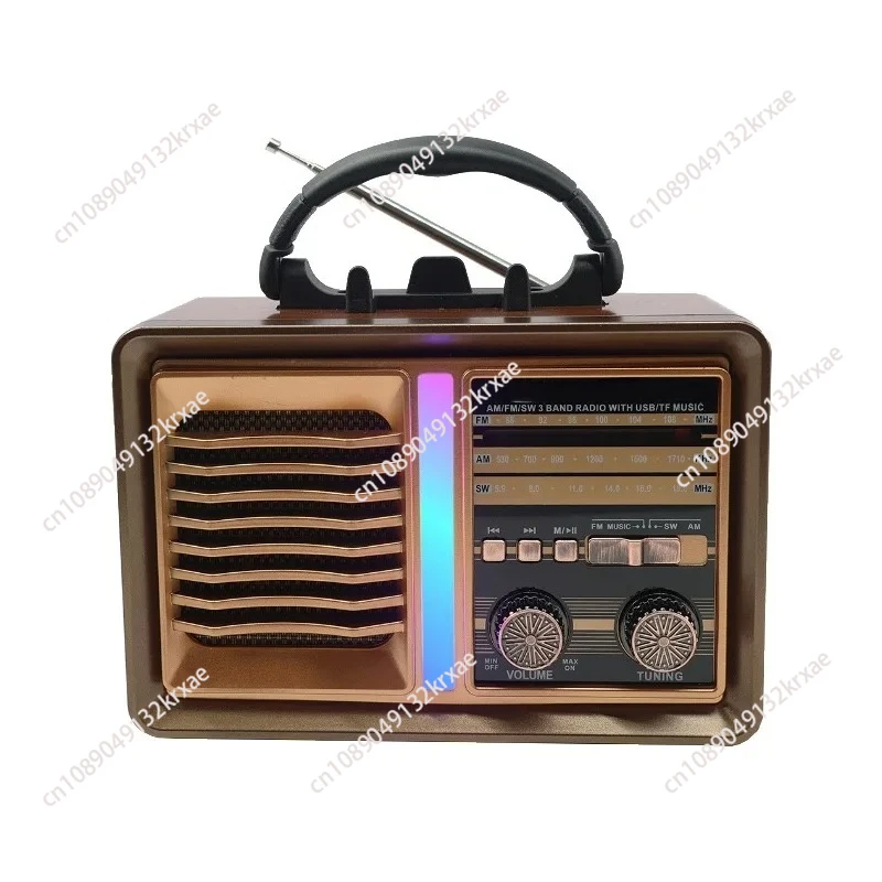 2025 YG new retro portable foreign trade multi-band bluetooth flashlight solar multi-function radio