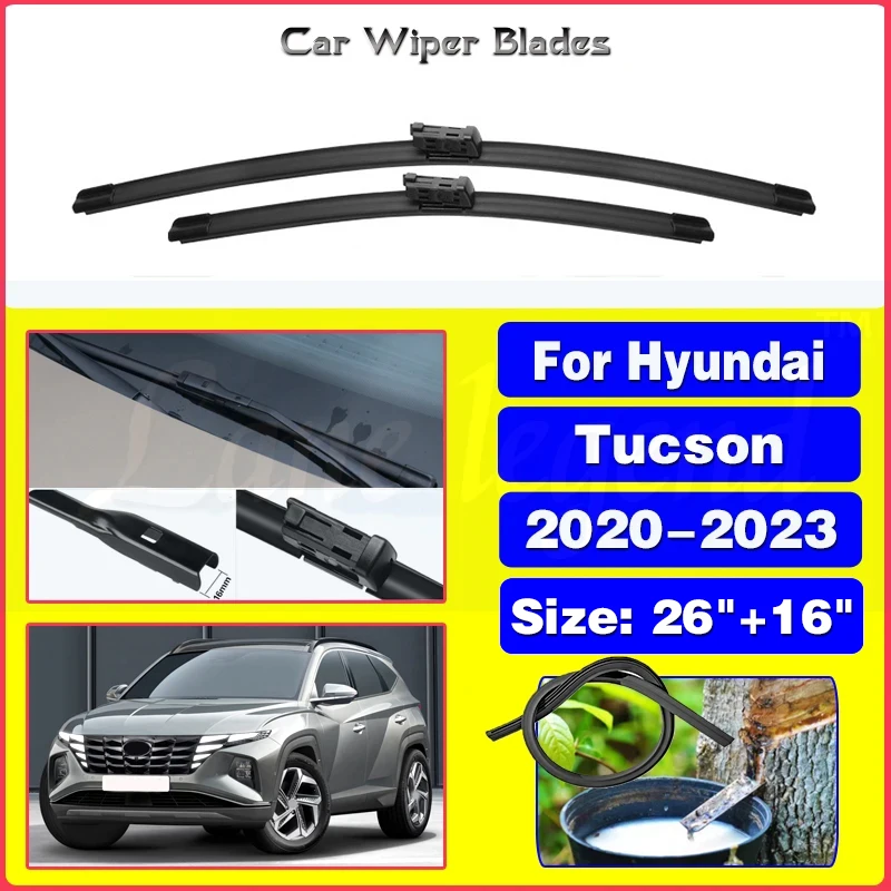 

Car Wiper For Hyundai Tucson 2020 2021 2022 2023 Front Wiper Blades Windscreen Wipers Car Rain Brushes Auto Accessories 26"+16"