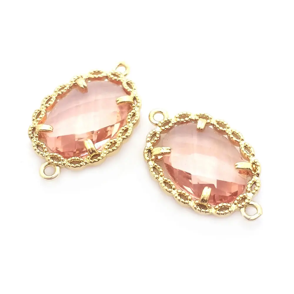 18K Gold Color Lace Frame Oval Shape Connect Charms Pendants High Quality Necklace Earrings Accessories Rosediy official-website