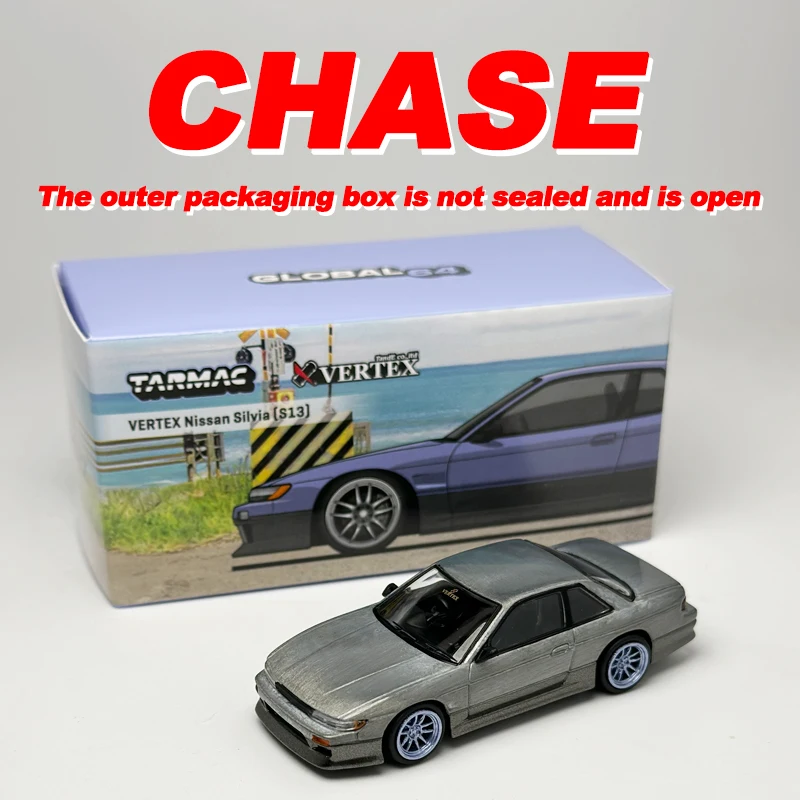TW 1:64 Tarmac Works VERTEX Nissan Silvia S13 Blue/Grey alloy Car