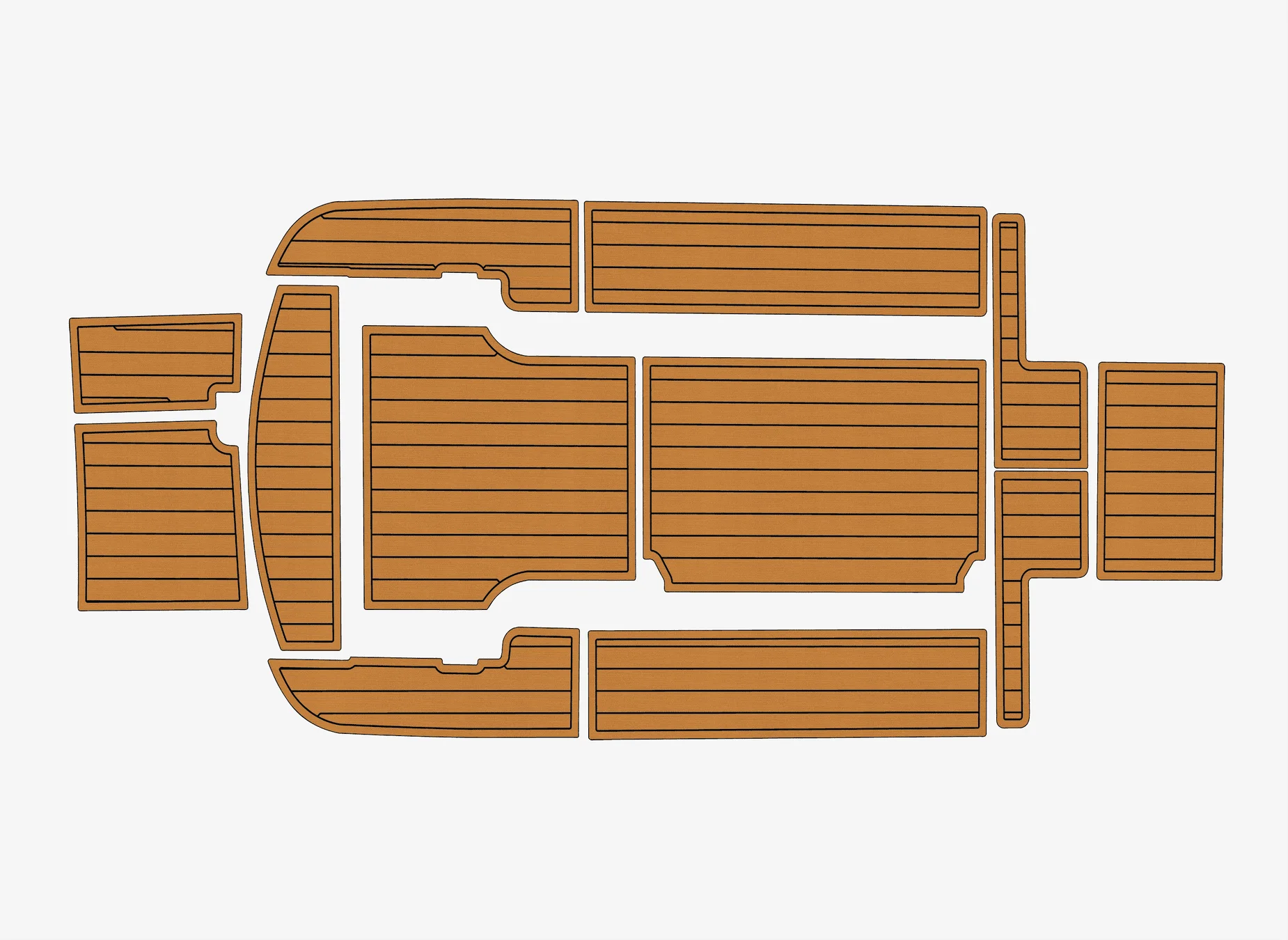 Non-Slip EVA Faux Teak Self-Adhesive Marine Mat 6mm Thick Durable Yacht Cockpit Pad for Jenneau 47 Easy Installation