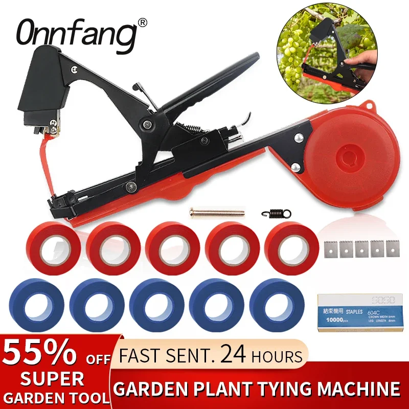 

Onnfang Plant Hand Tying Binding Machine Garden Garter Plant Vegetables Tapes Plant Branch Tapetool Kit Tapener Hand Home Garden