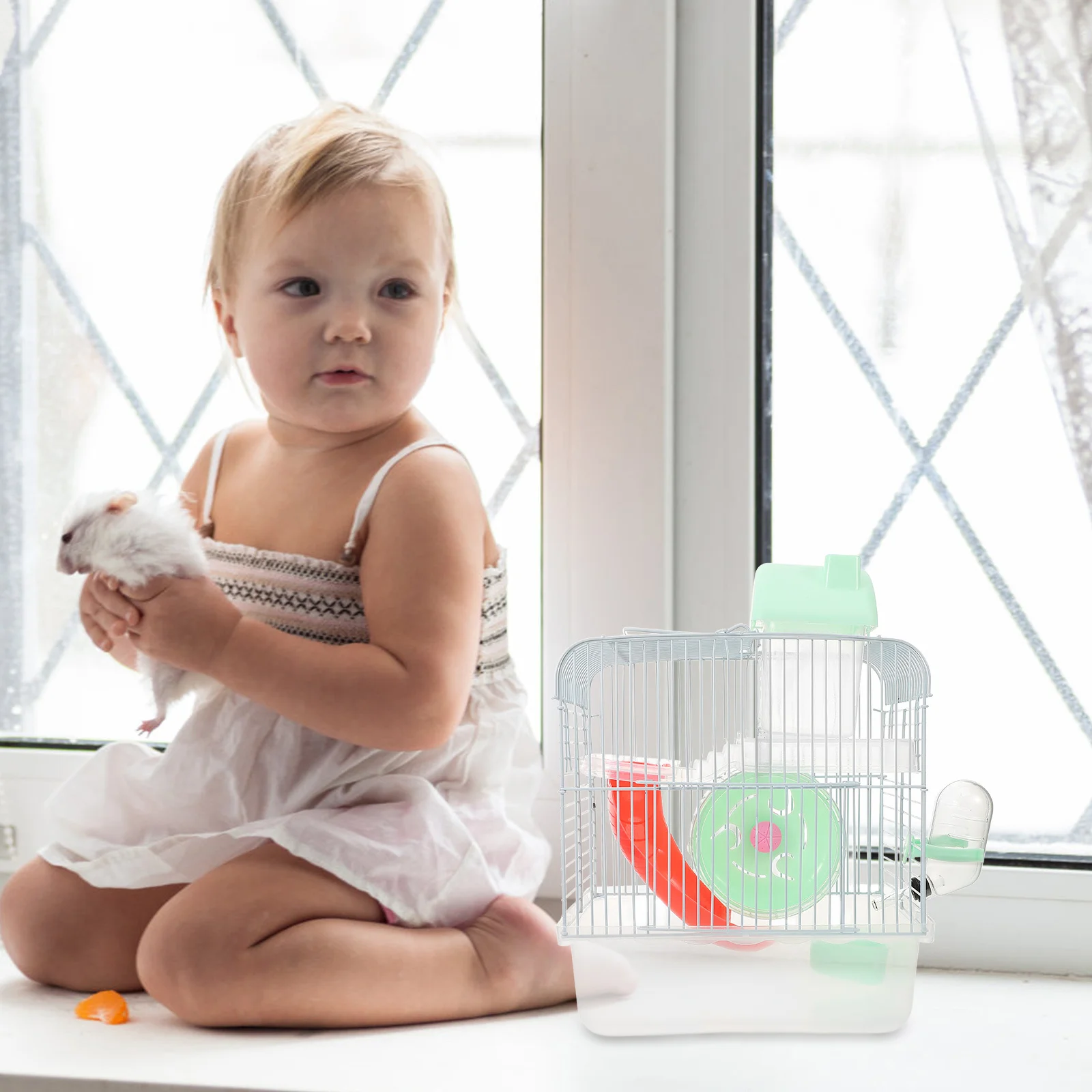 

Hamster Cage Multi-Use Small Pet Double-Layer Hideout Safe for Biting Suitable for Hamsters Guinea Pigs Rats Chinchillas