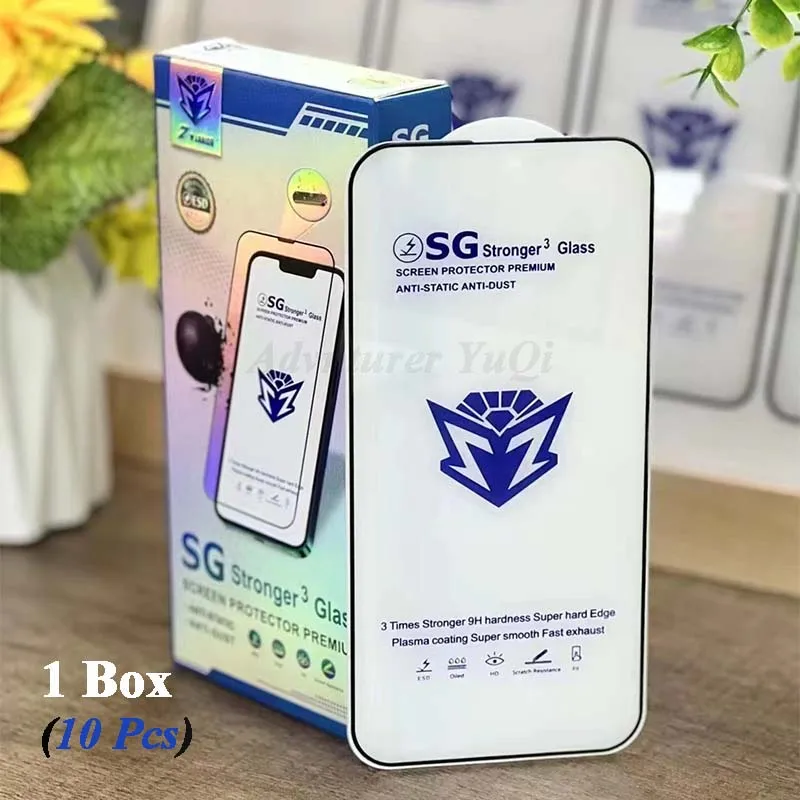 10pcs Glass For iPhone 16 15 14 13 11 Pro Max Plus Screen Protector Armor WARRIOR Premium 12 Full Glue Tempered Wholesale 6 7 8