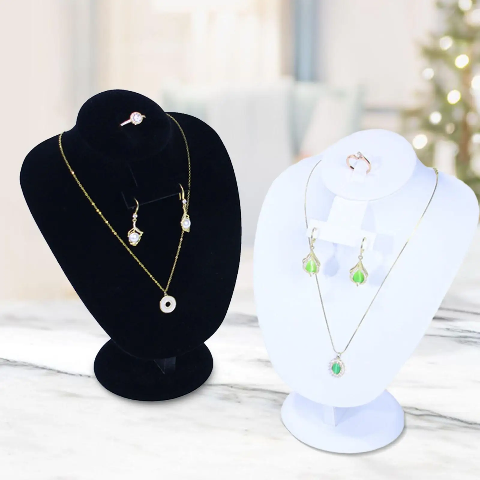 

Jewelry Display Mannequin Chain Organizer Velvet Necklace Display Model for Tabletop Lady Showcase Showroom Photograph Prop