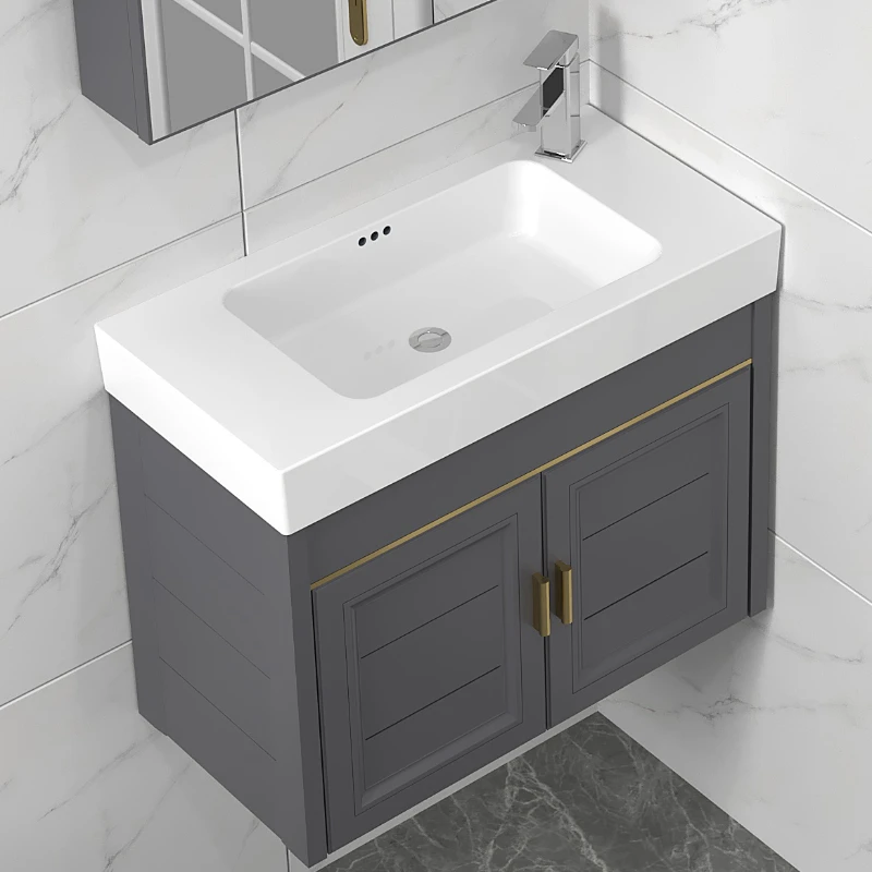 Narrow and long bathroom cabinet combined with small-size washbasin corner basin left and right faucet wash basin