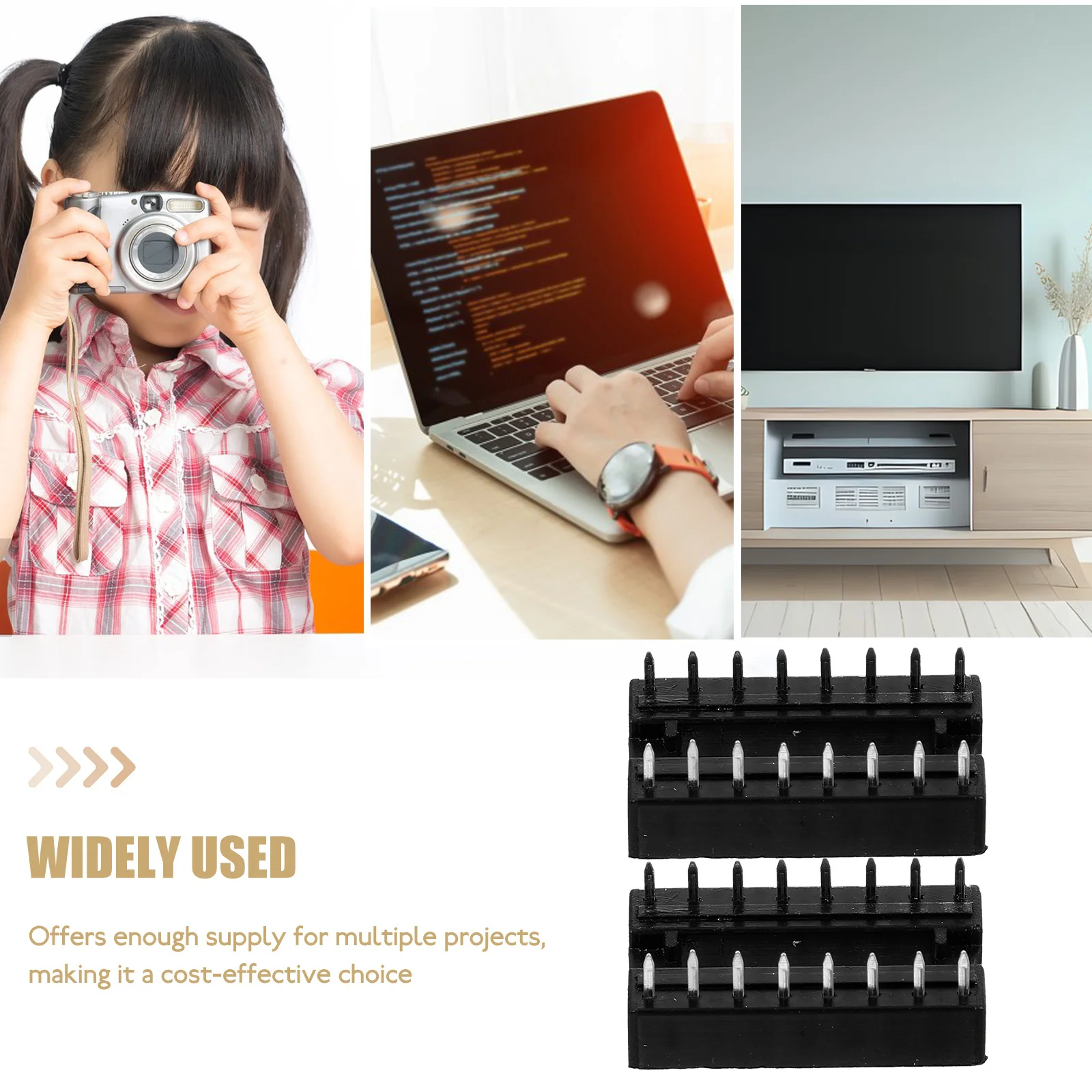 

30Pcs Standard 16pin Ic Socket Dual Row Integrated Circuit Socket Replacement Adapter Connector for Electronic Components